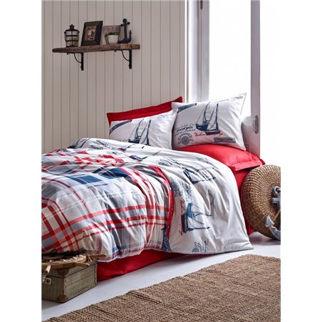 КПБ Cotton Box Maritime Alesta Bordo Claret red