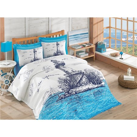 КПБ Cotton Box Maritime Lighthouse Mavi