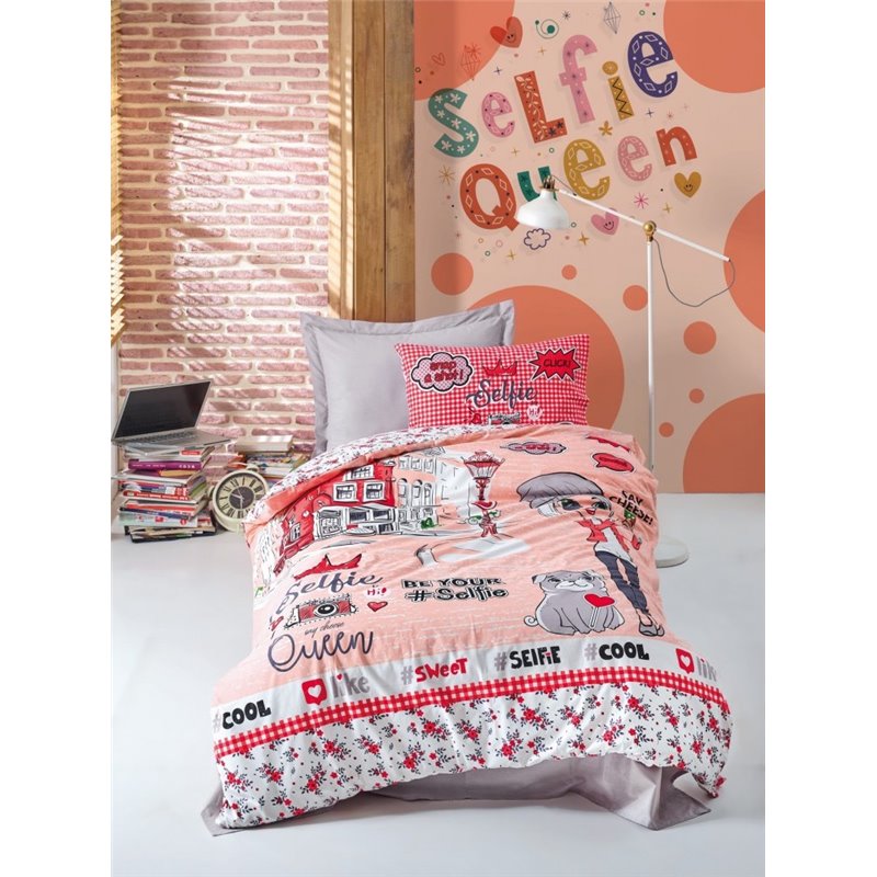 КПБ Cotton Box Junior SELFIE kirmizi/red