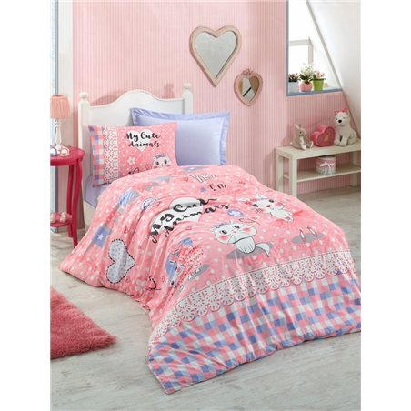 КПБ Cotton Box Junior ANIMALS pembe/pink