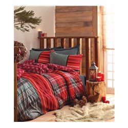 КПБ Cotton Box Masculine Ranforce Tek Kiilik Takm Santa Gri