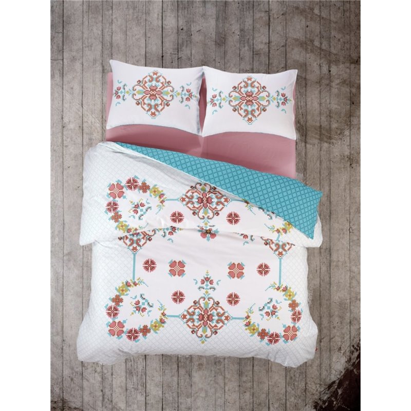 КПБ Cotton Box Alaturca Ranforce Tek Kiilik Nevresim Takm Cesminaz Turkuaz