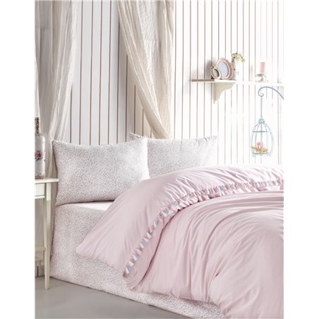КПБ Cotton Box Candy Ranforce Tek Kiilik Nevresim Takm Rita Pudra