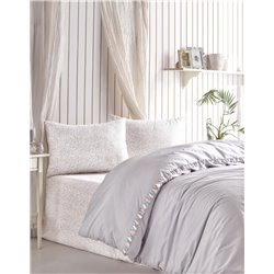 КПБ Cotton Box Candy Ranforce Tek Kiilik Nevresim Takm Rita Gri