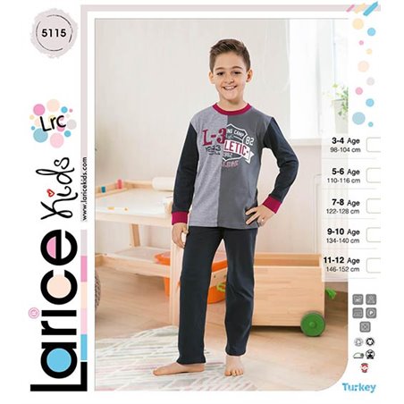 Пижама для мальчика теплая LariceKids (5115)