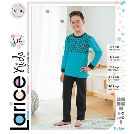 Пижама для мальчика теплая LariceKids (5114)