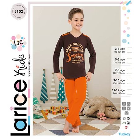 Пижама для мальчика теплая LariceKids (5102)