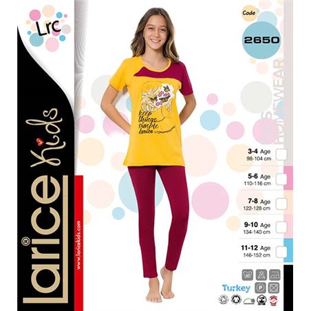 Пижама для девочки летняя LariceKids (2650)