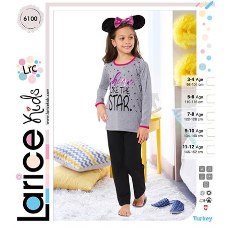 Пижама для девочки теплая LariceKids (6100)