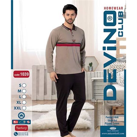 Пижама мужская теплая Tlay Textile 1039
