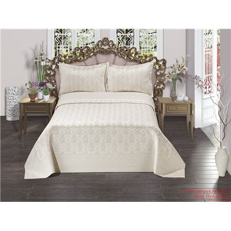 Покрывало жаккард "BIRHOME" FAVORI 240х250 (60x80)*2 кремовый