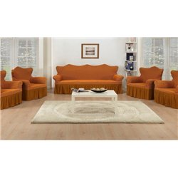 еврочехол диван + 4 кресла AKZ Klasik Petek-Oranj