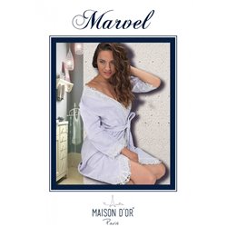 Женский махровый халат Maison D'or Marvel с кружевом 2