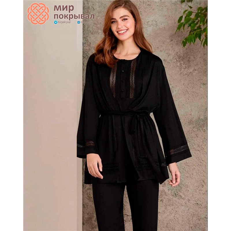 Халат+сорочка Pierre Cardin 2800 siyah